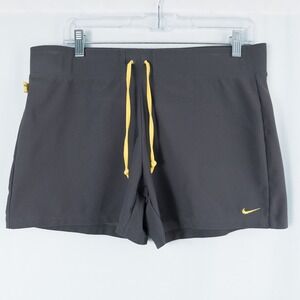 Nike Dri Fit 10/2 Lance Armstrong Athletic Shorts Womens XL (16-18) Gray Yellow